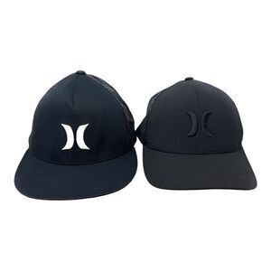Hurley Snapback Trucker Hat Yupoong Classics Back White Adult One Size Set‎ of 2